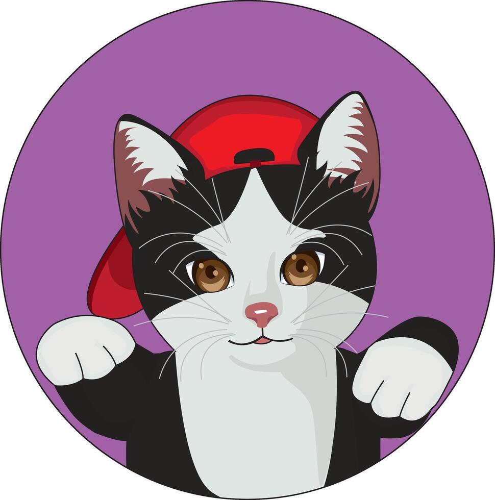 Cool Cat In Hip Hop Style Kittens Logo vector