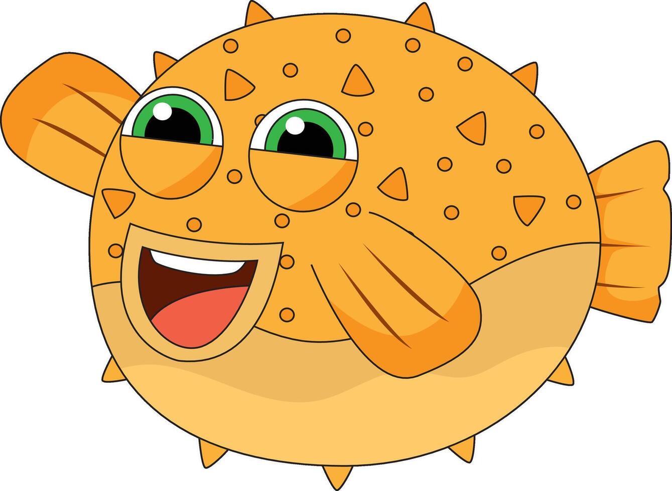 Friendly Yellow Puffer Fish Stock vector