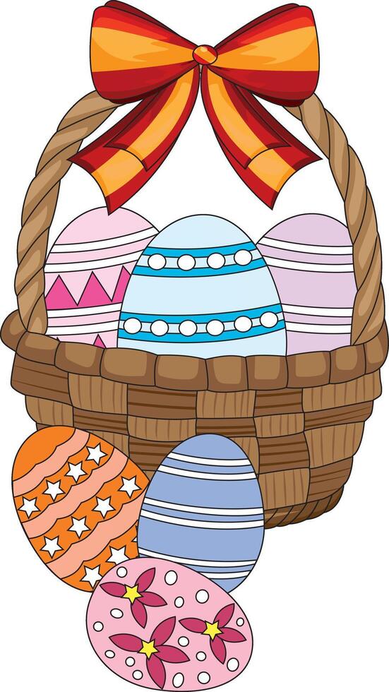 Easter Decor Egg Basket vector