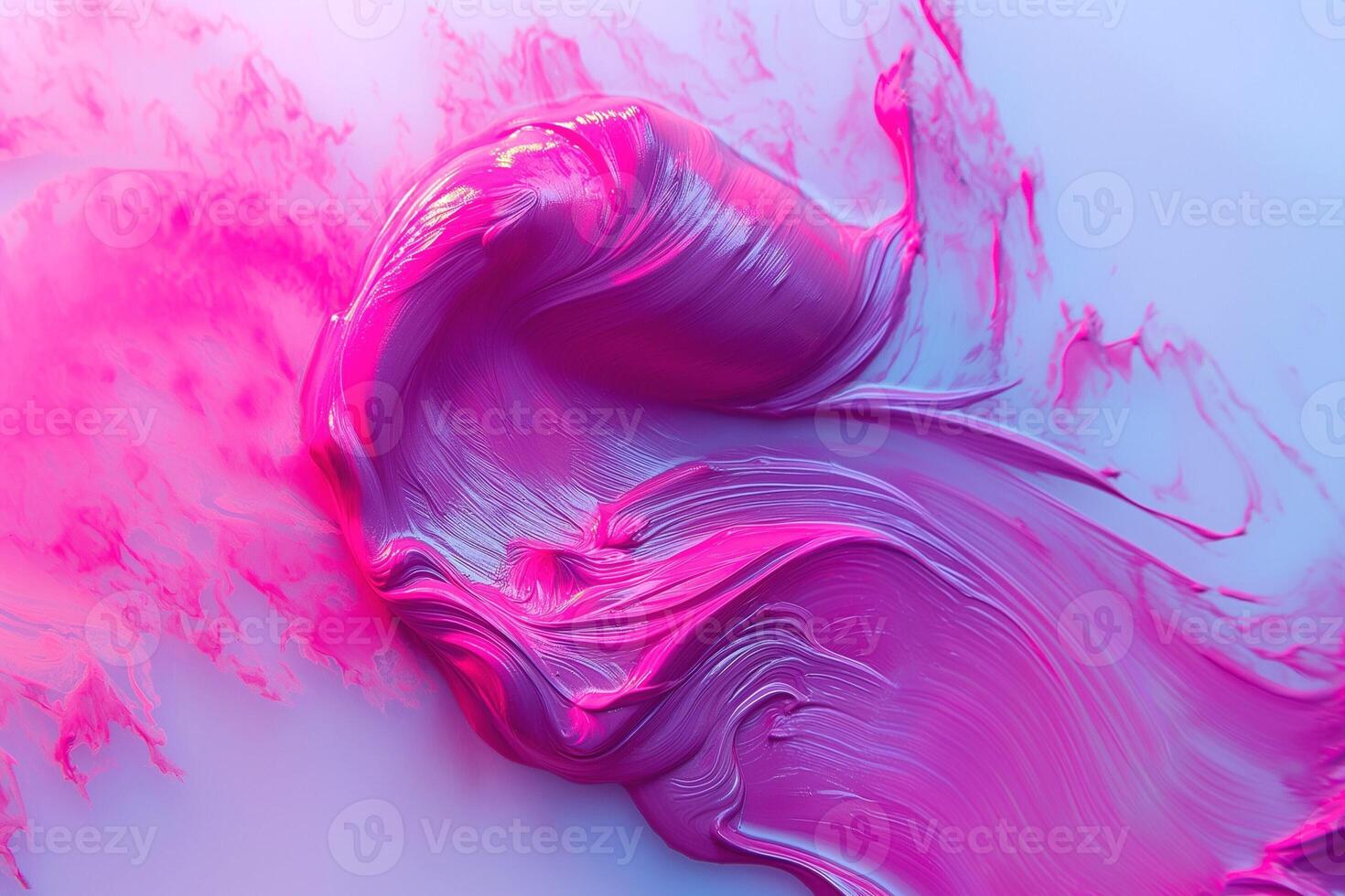 Vibrant swirl of pink paint creating a dynamic and artistic texture against a soft gradient background. photo