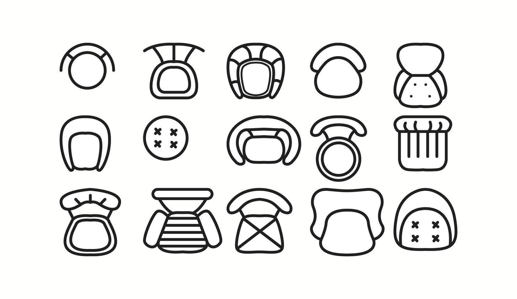 illustration featuring various chair designs viewed from the top. Ideal for interior layouts, furniture arrangement, and architectural planning. vector