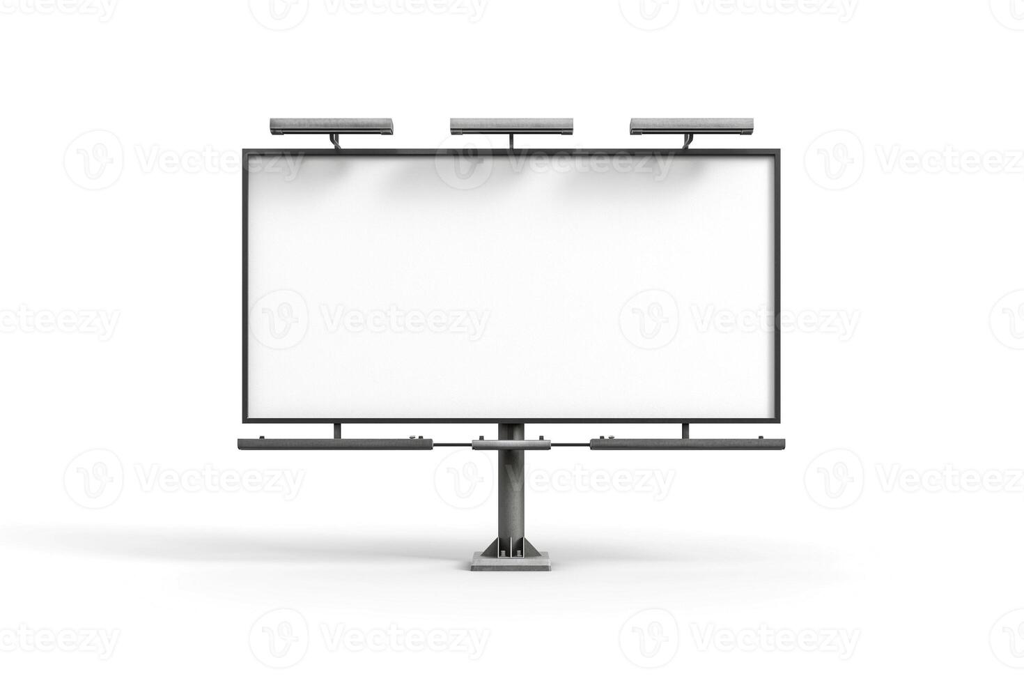 A blank outdoor billboard with adjustable lights, ideal for advertising large campaigns. photo