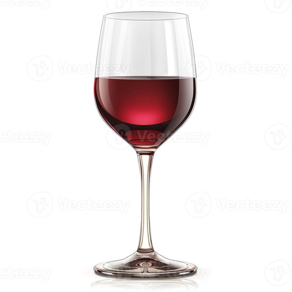Elegant glass of red wine showcasing deep ruby color with a shimmering surface. photo