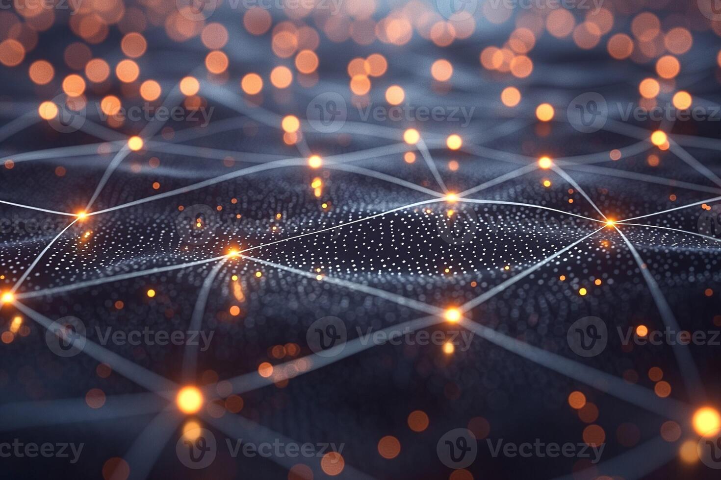 A captivating abstract design featuring glowing dots and interconnected lines, creating a sense of depth and technology. photo