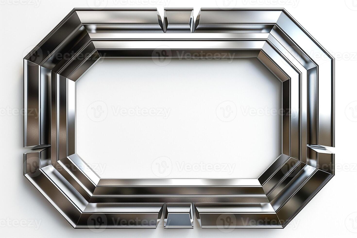 A stunning metallic picture frame with a unique geometric design, perfect for showcasing artwork or photographs. photo