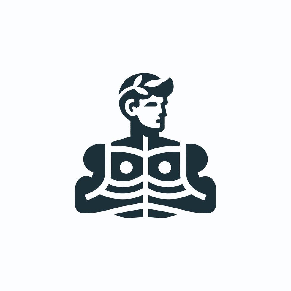 a man with a chest tattoo on his arm vector