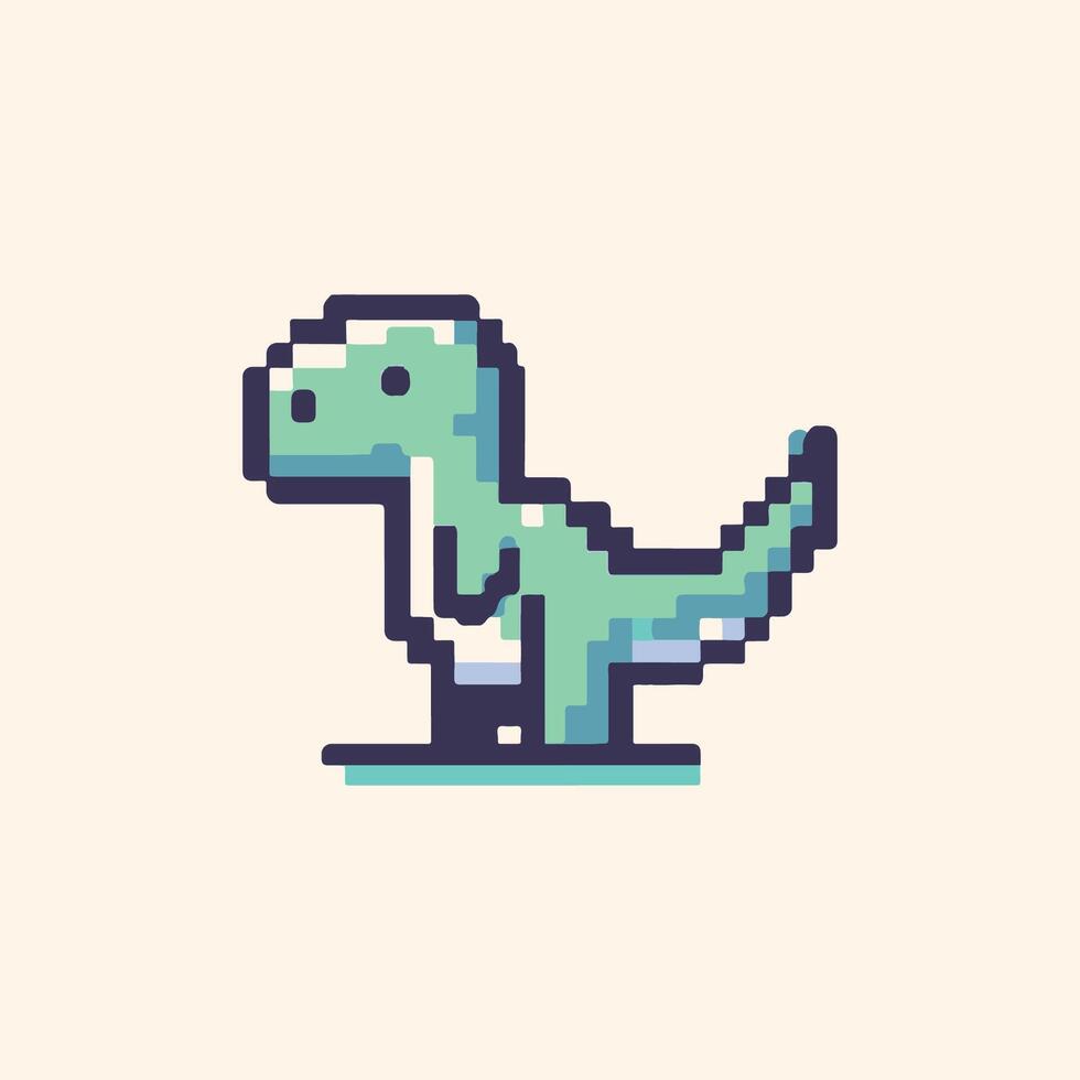 Dinosaur Pixel Logo vector