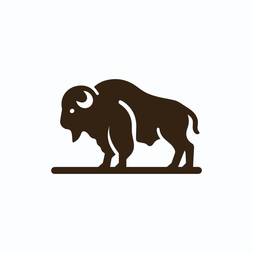 a bison is standing on a white background vector