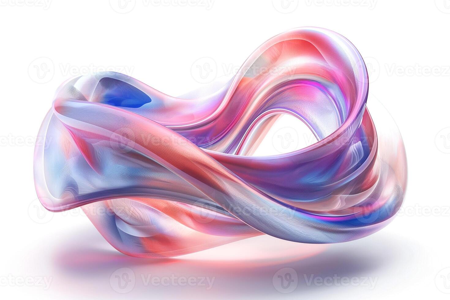 A fluid, abstract composition with swirls of pink, blue, and white, evoking a sense of movement and serenity. photo