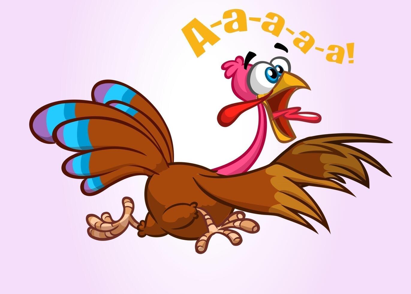 Excited cartoon turkey shouting vector