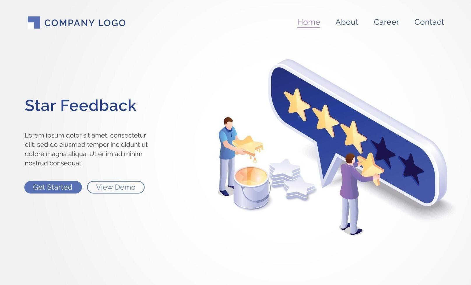 Star feedback illustration for customer insights vector