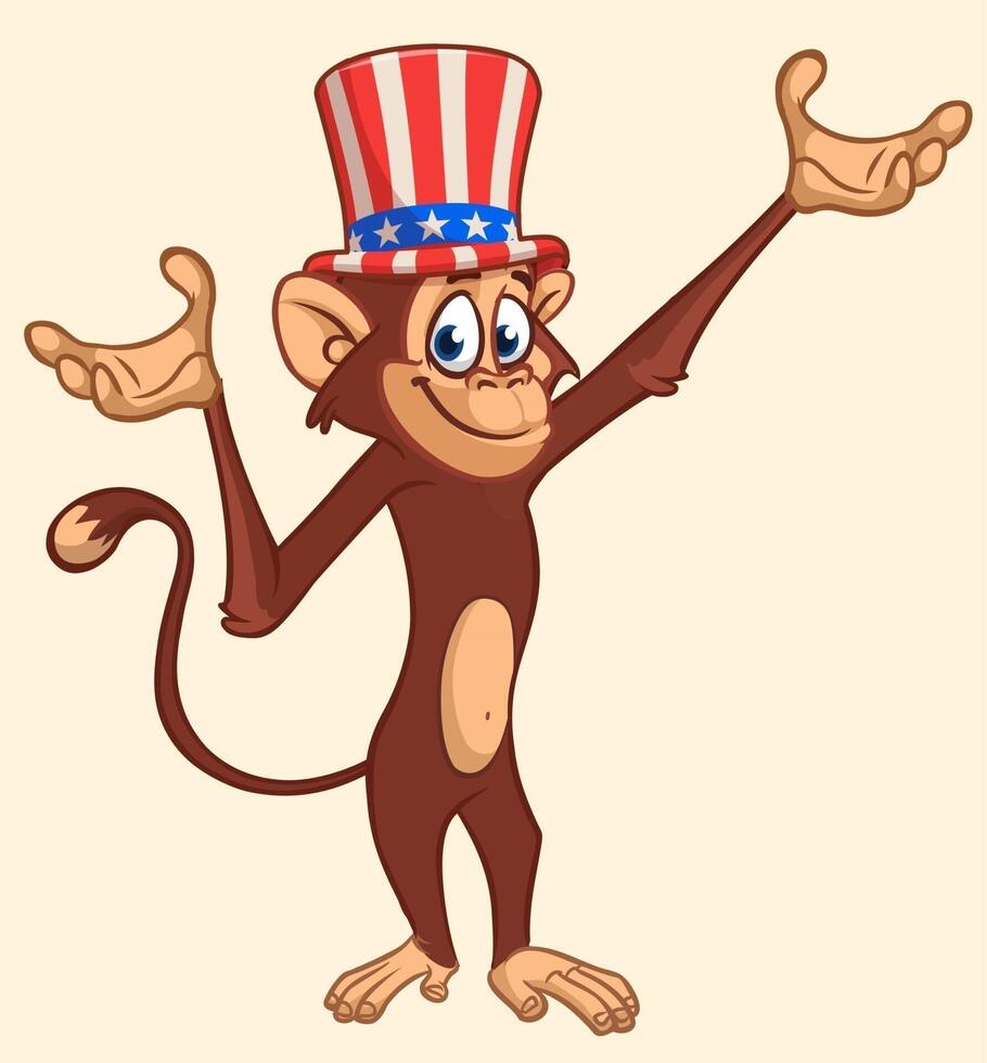 Patriotic monkey character vector