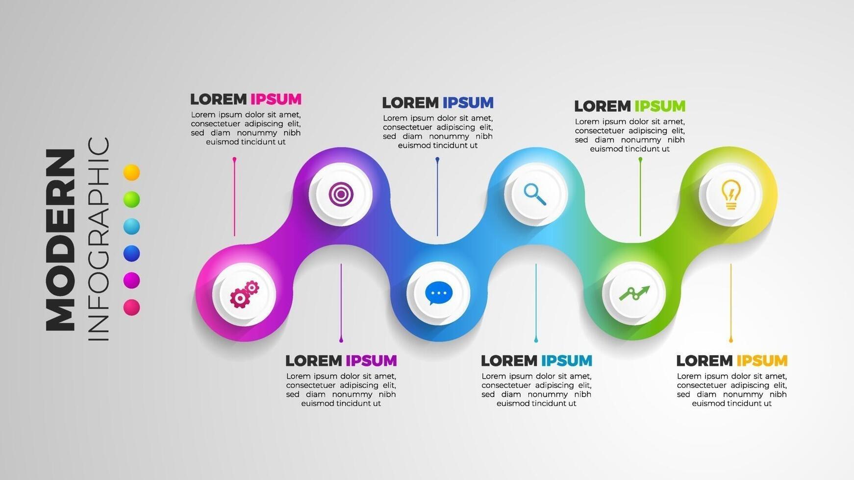 Modern infographic with colorful design elements vector