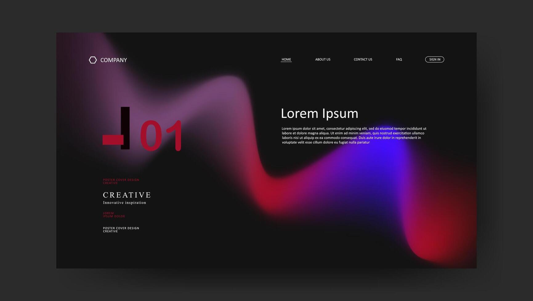 landing page futuristic gradient dark concept vector