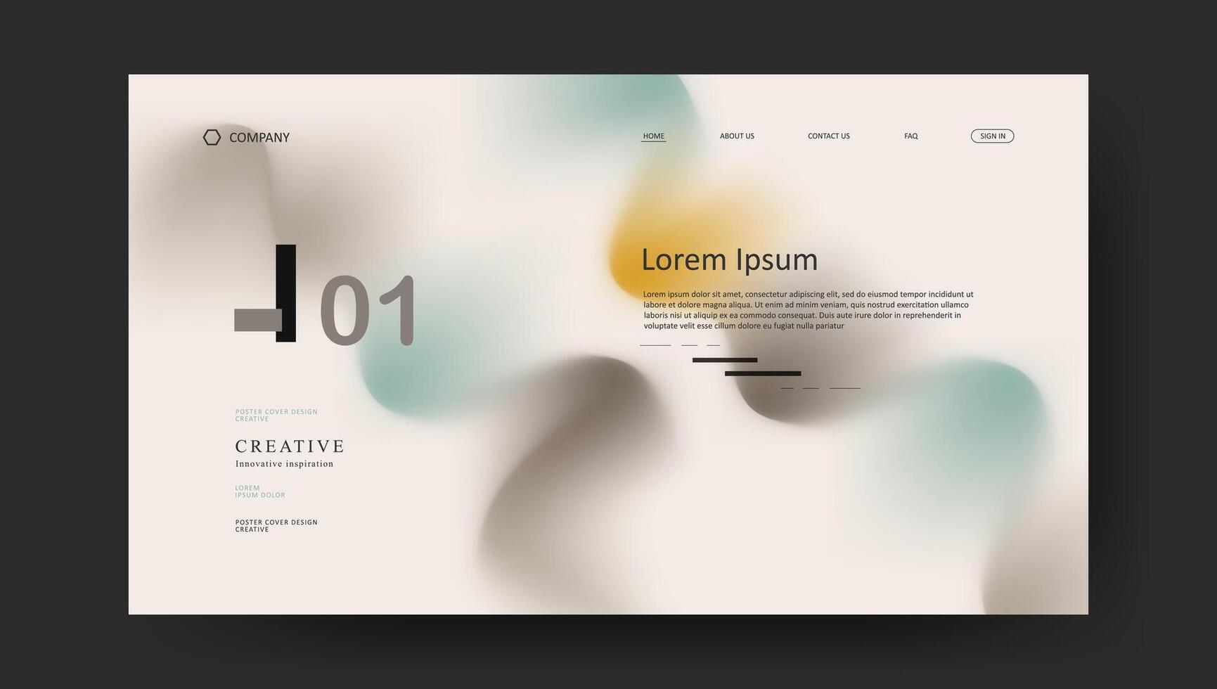 landing page web with retro gradient background vector