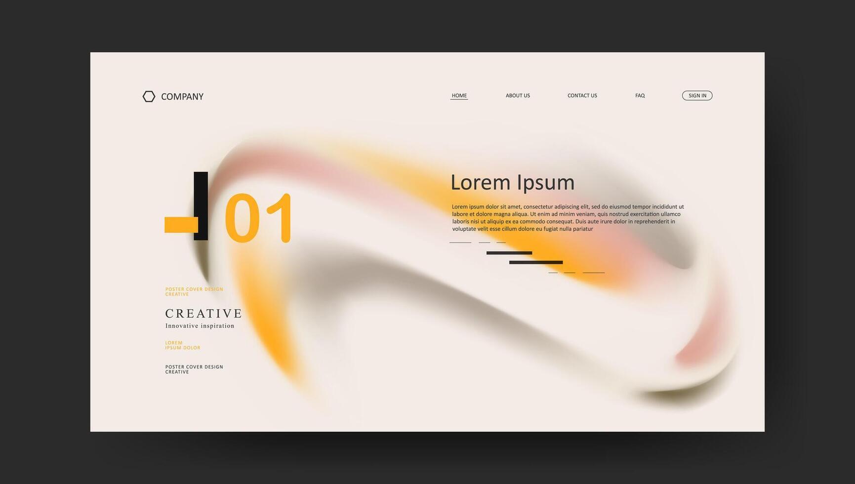 landing page web with retro gradien vector