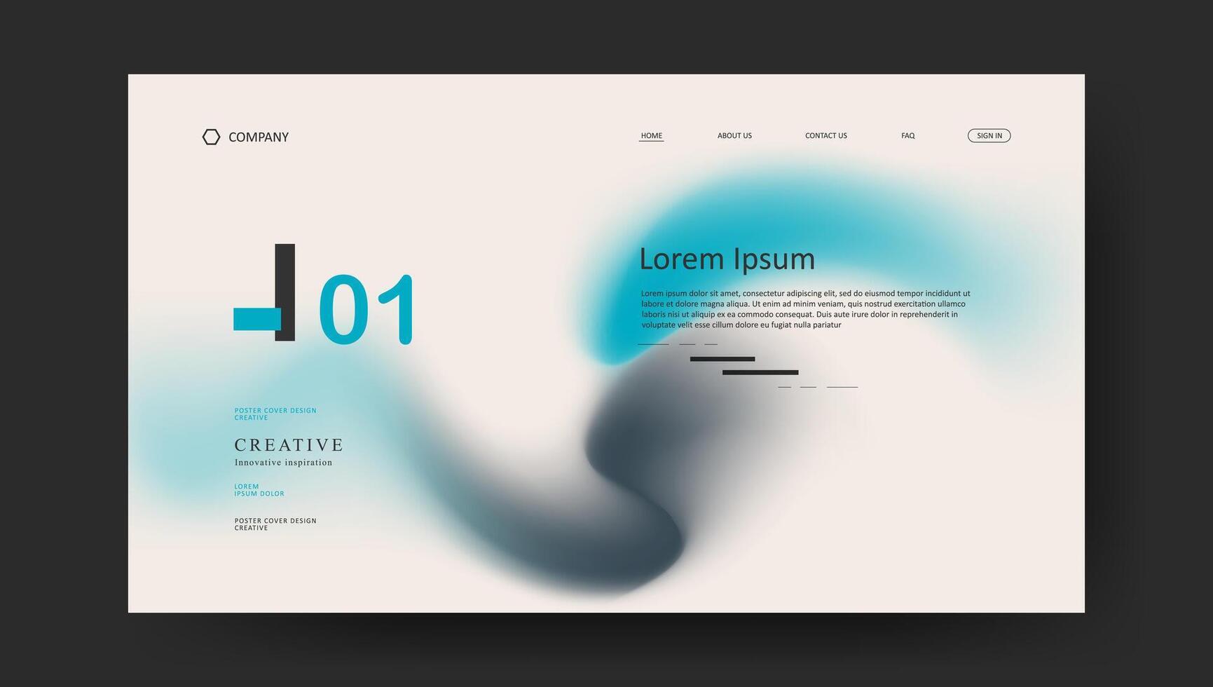 landing page with futuristic gradient design vector