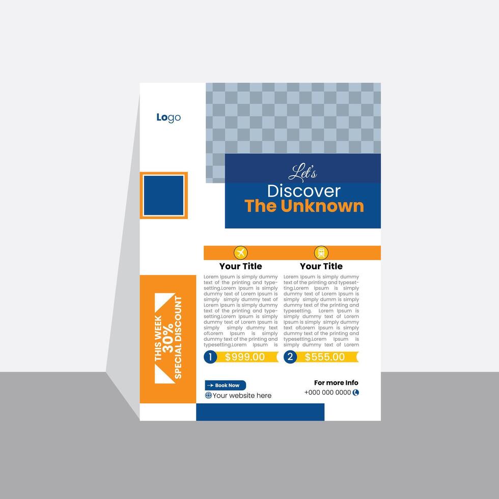 Travel and explore Design For Flyer vector