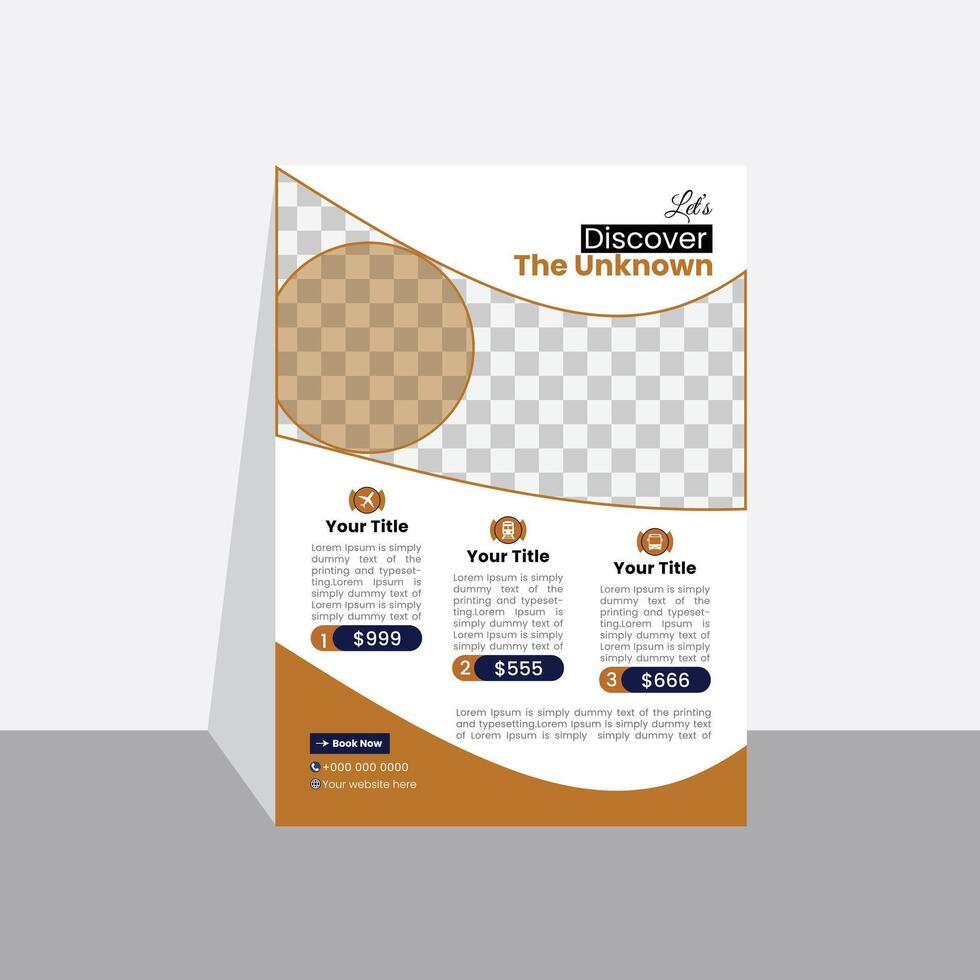 Travel flyer design for company vector