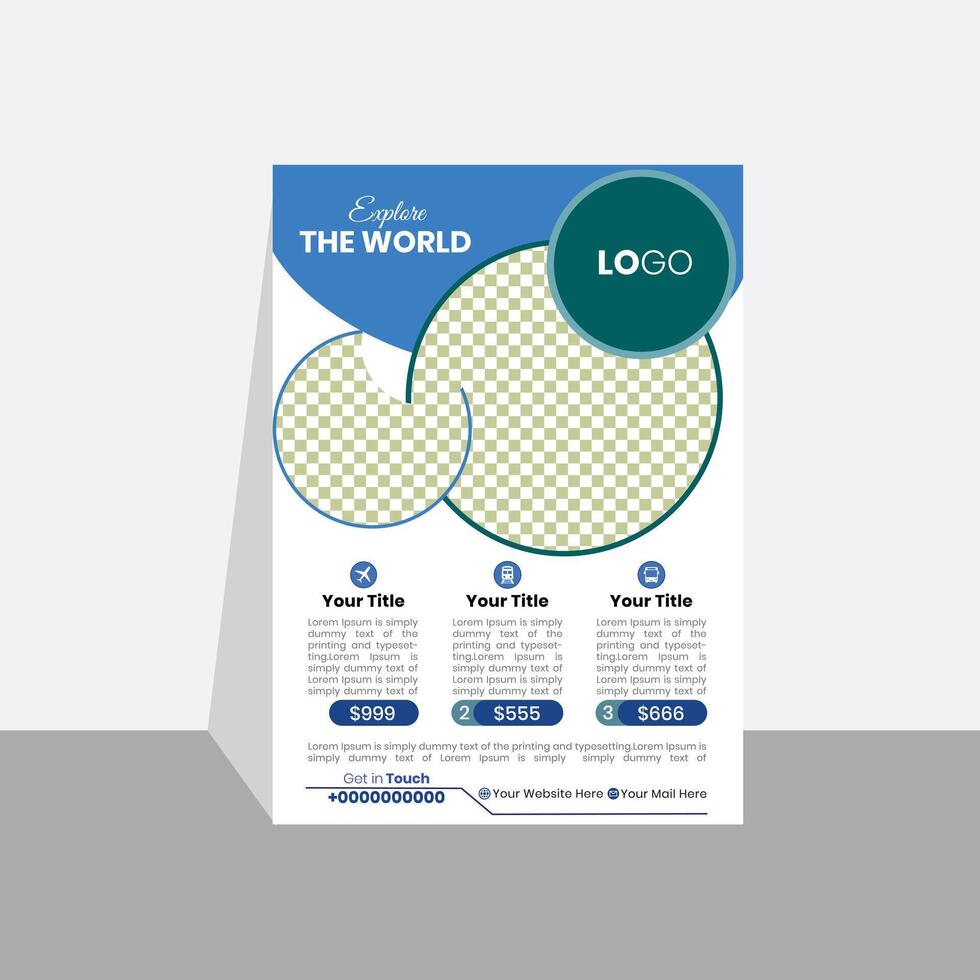 Agency flyer design for travel vector