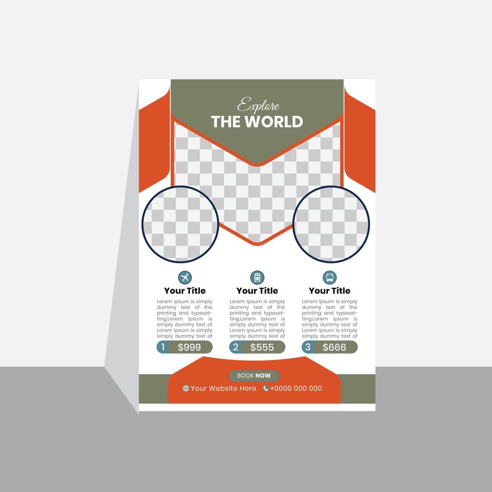 Vacation the unknown travel flyer design vector