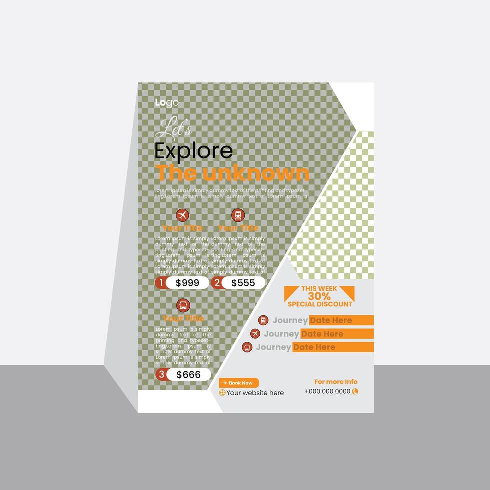 Unknown travel flyer and poster design vector