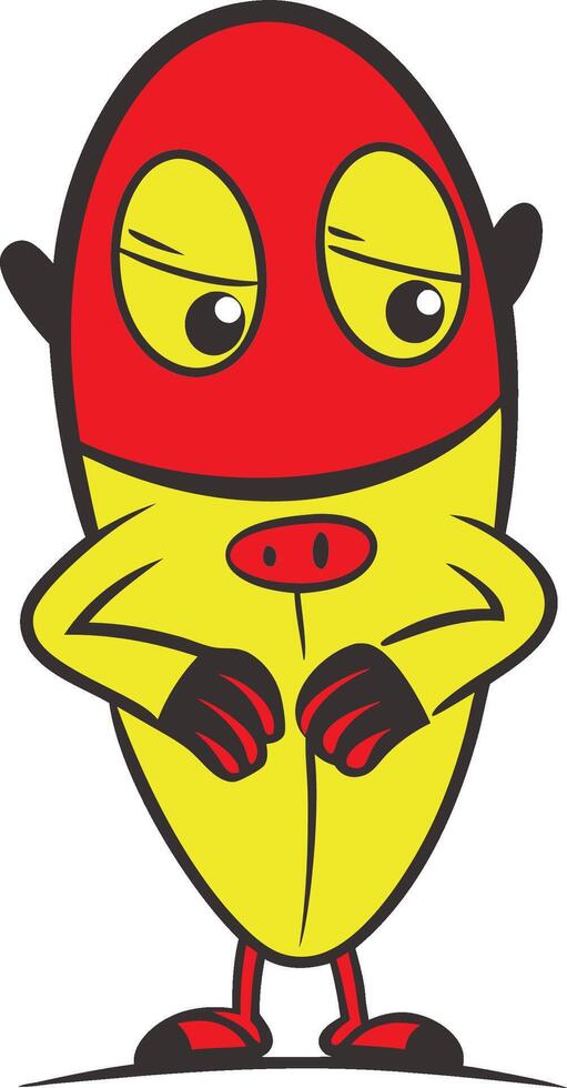 a cartoon character with red and yellow eyes vector
