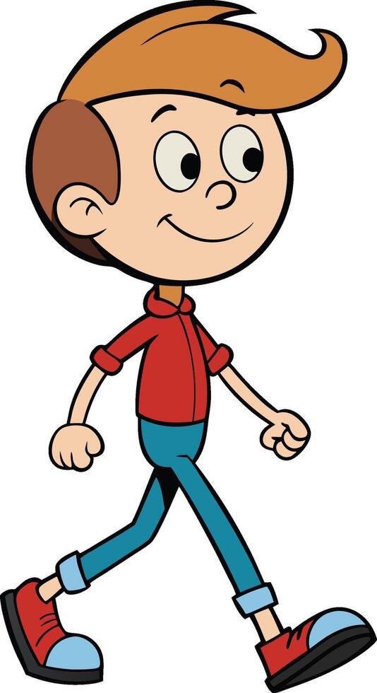 cartoon boy walking illustration vector