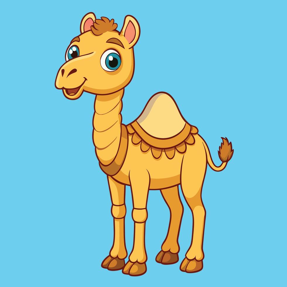 cartoon camel on blue vector