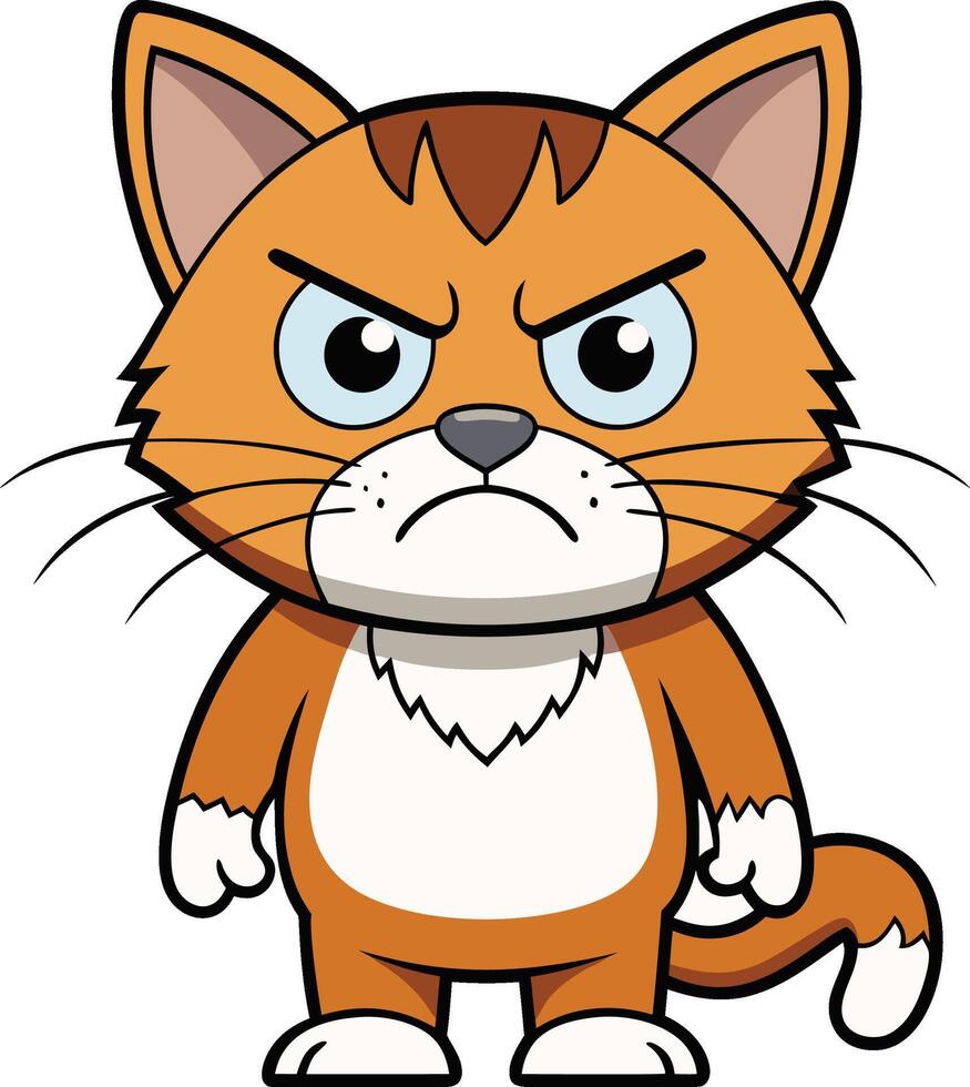 angry cartoon cat illustration design vector