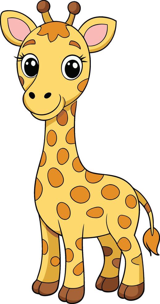 a cartoon giraffe standing on a white background vector