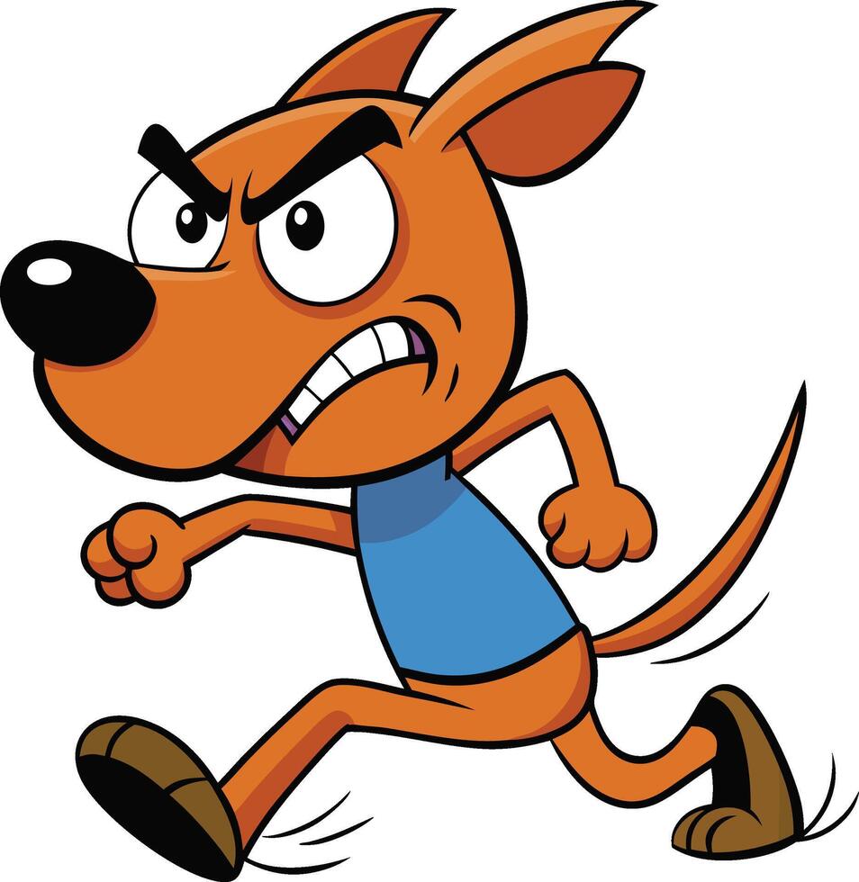angry dog cartoon running clip art vector