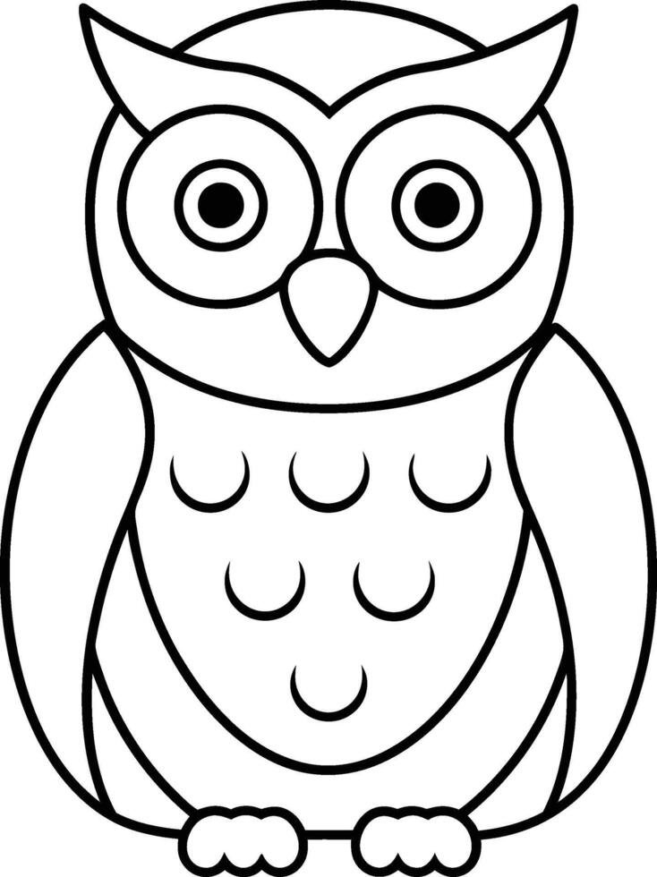 owl coloring pages for kids vector