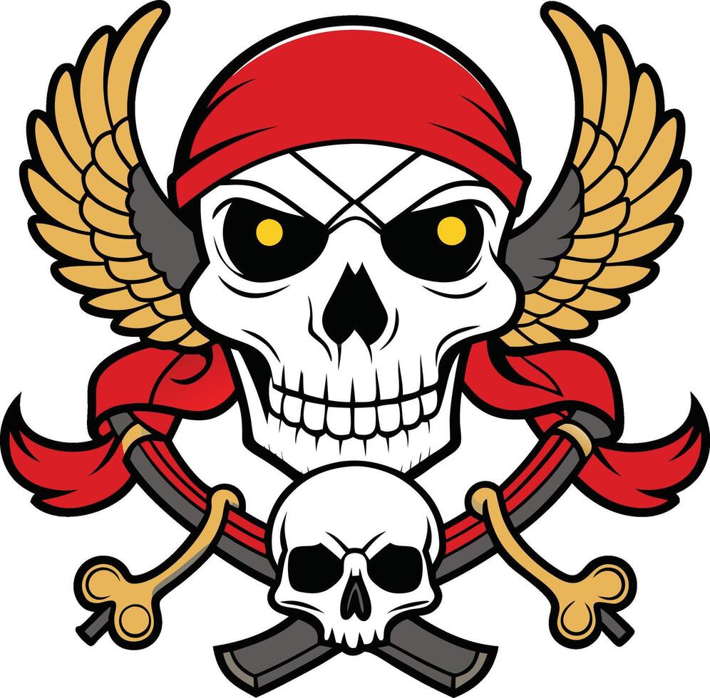 pirate skull design vector