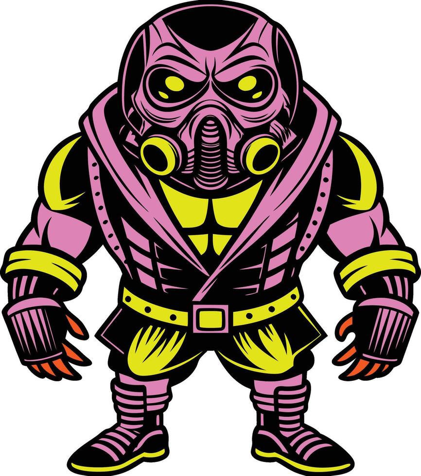a cartoon character with a gas mask on vector