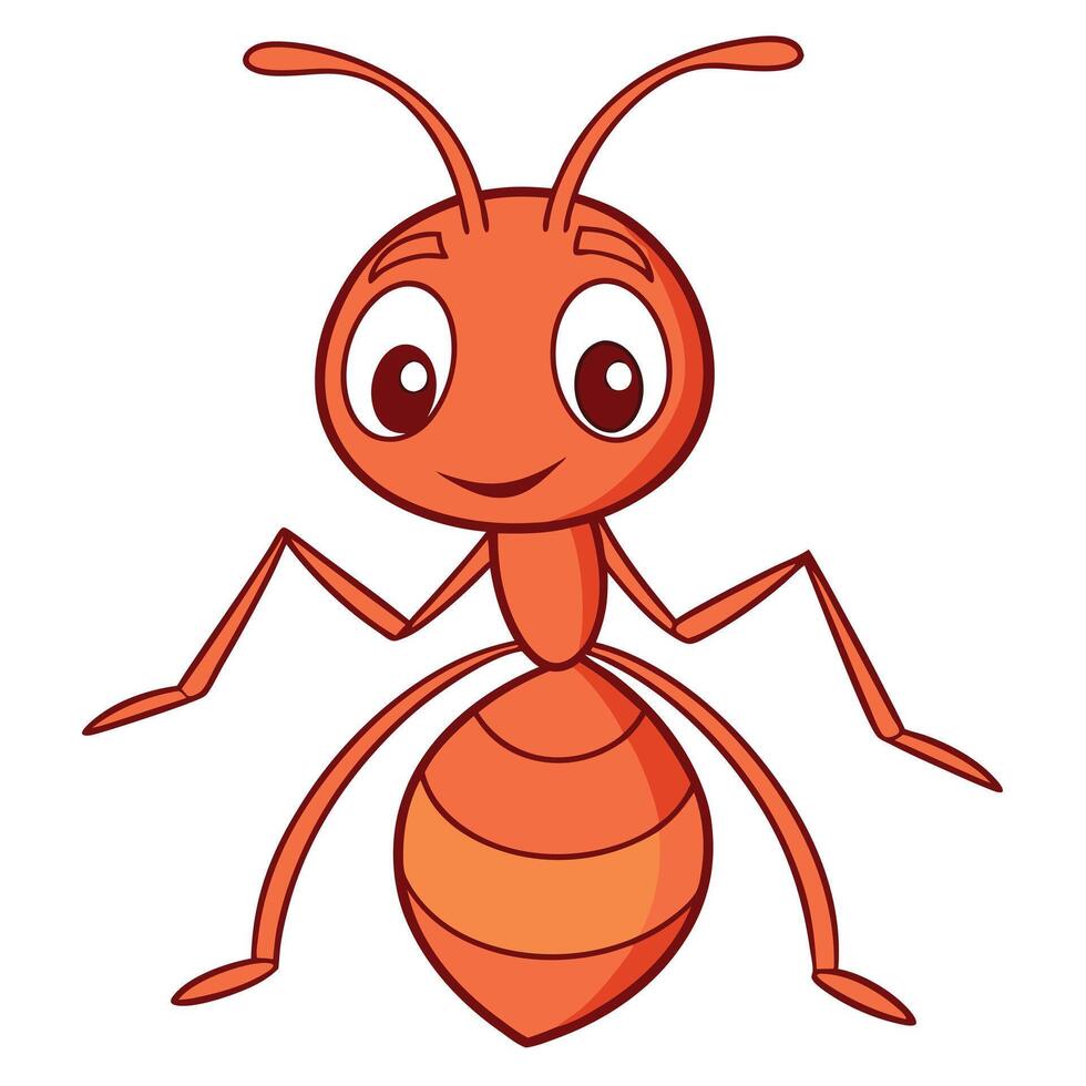 a cartoon ant with a big smile vector