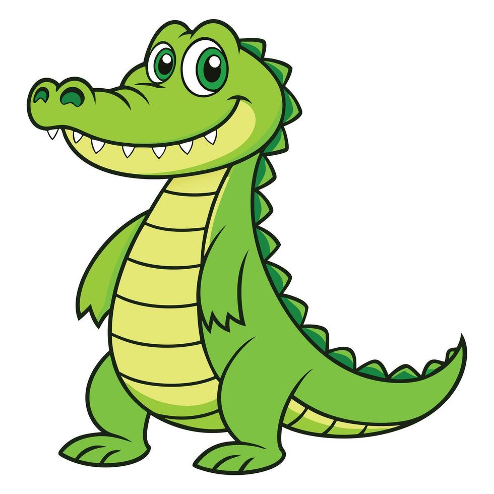 cute cartoon alligator vector