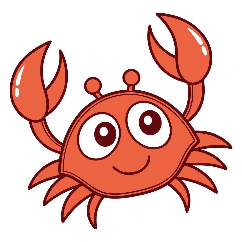 a cartoon crab with big eyes vector