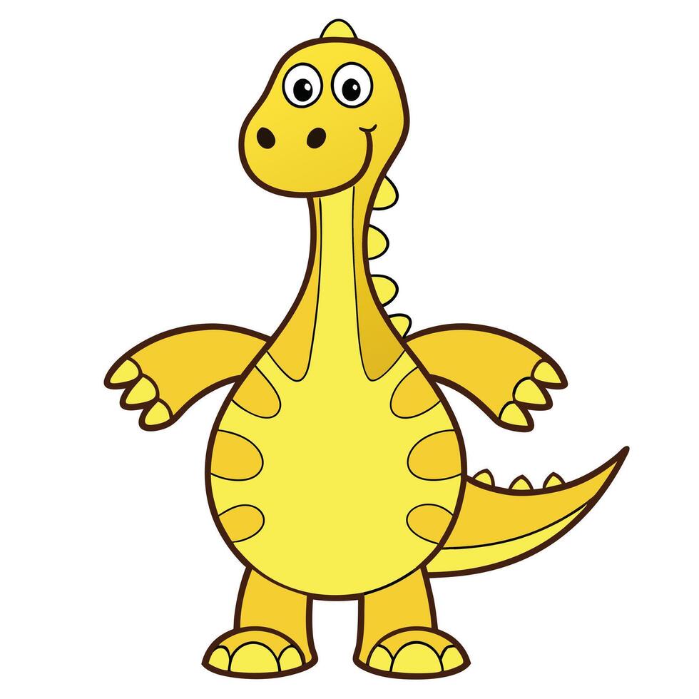 a cartoon dinosaur standing with its arms outstretched vector