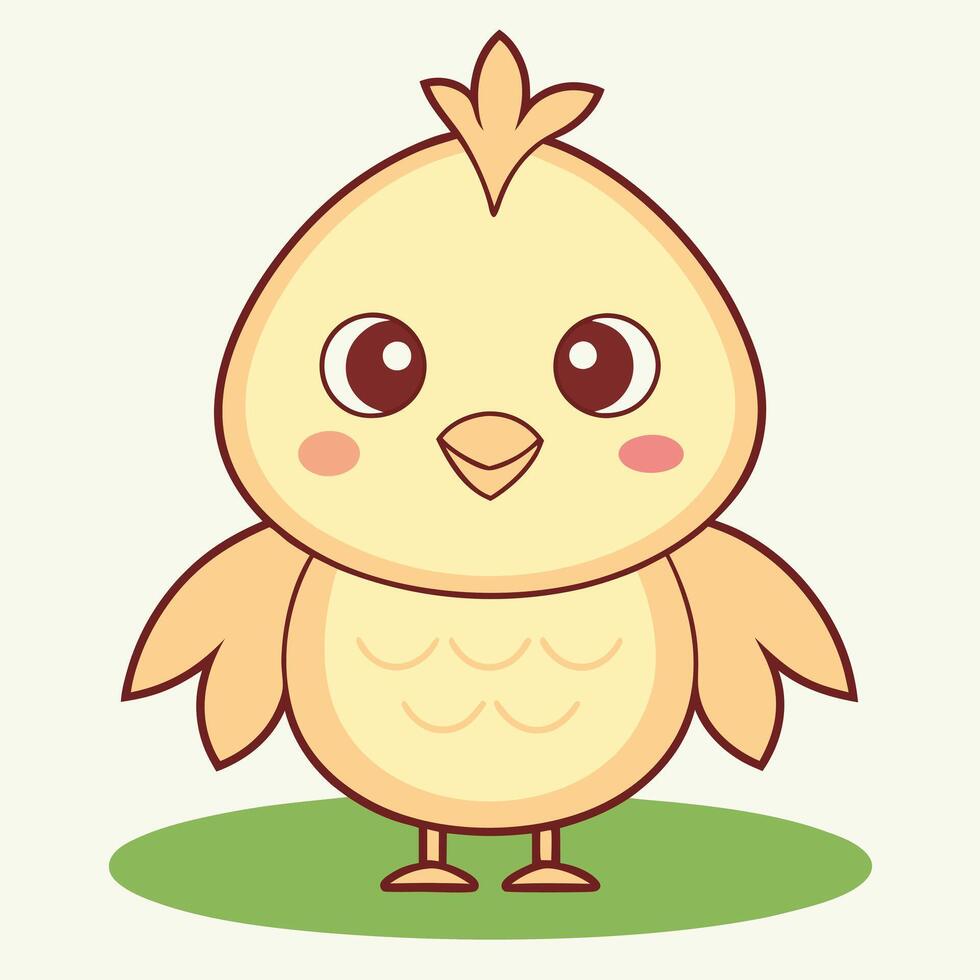 cute little chicken illustration vector