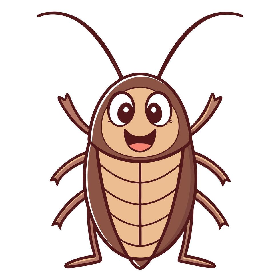 a cartoon cockroach with a big smile vector