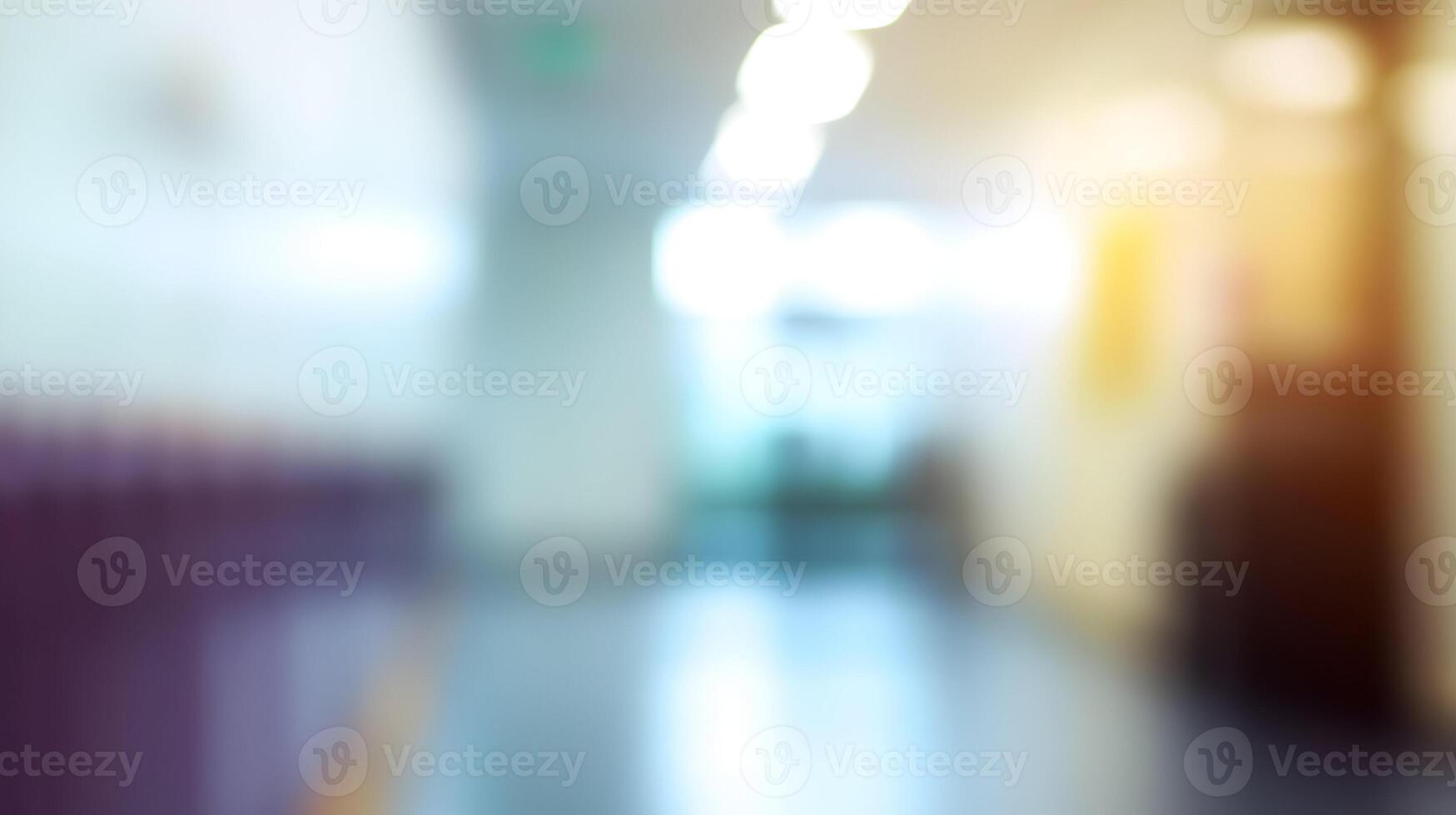 Abstract light-filled school hallway with soft focus for modern and calm atmosphere. photo