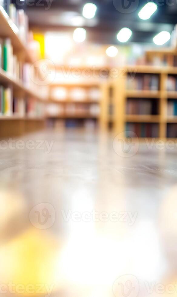 Abstract rendition of a library, inviting atmosphere for concentrated study and tranquil exploration photo