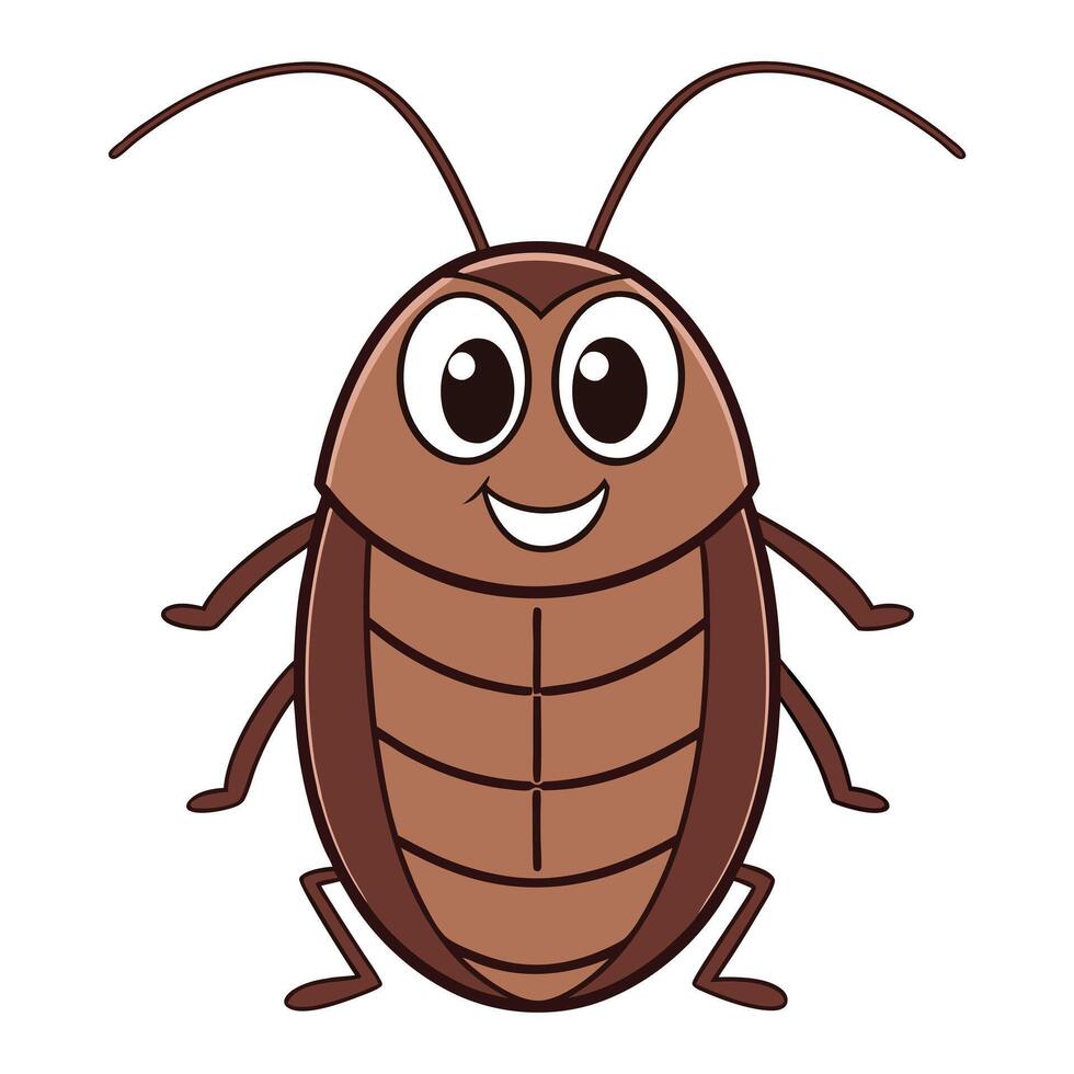 a cartoon cockroach on a white background vector