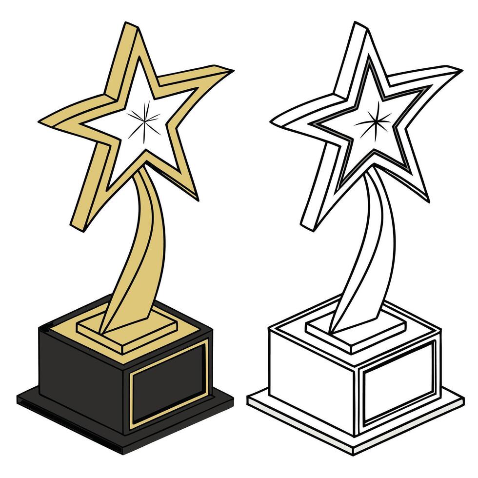 A glittering five-pointed golden shooting star with a sparkling trail vector
