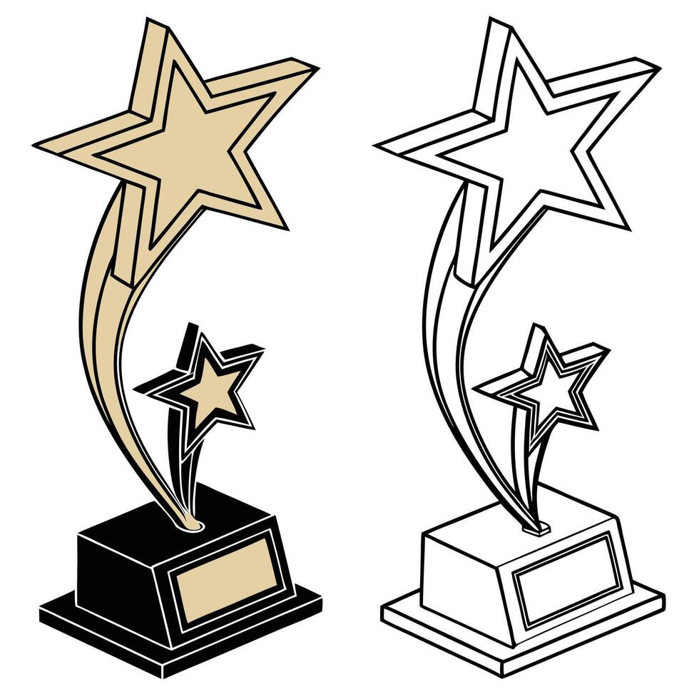 A glittering five pointed golden shooting star with a sparkling trail vector