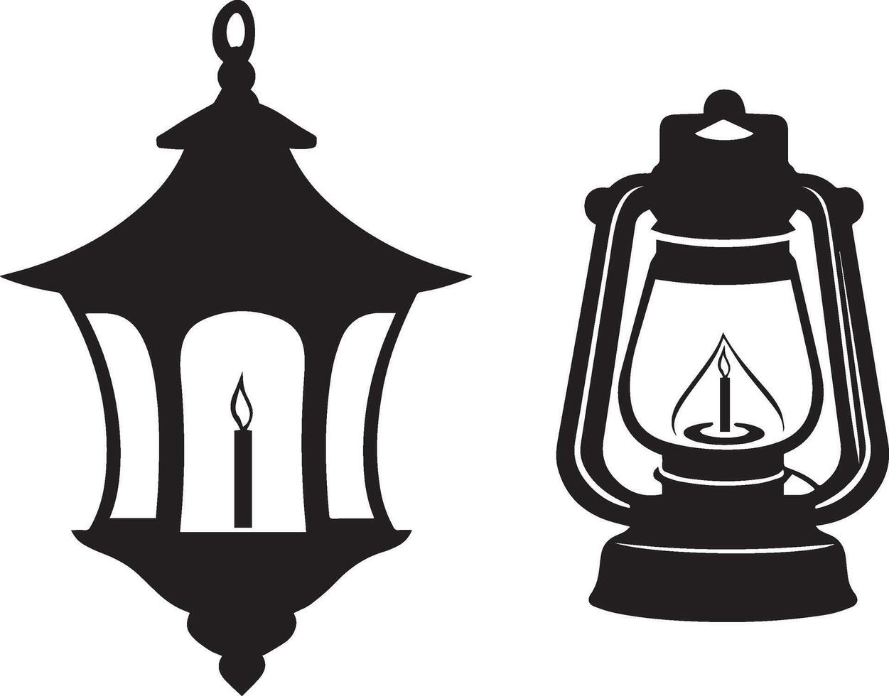 Lantern icon black and white vector