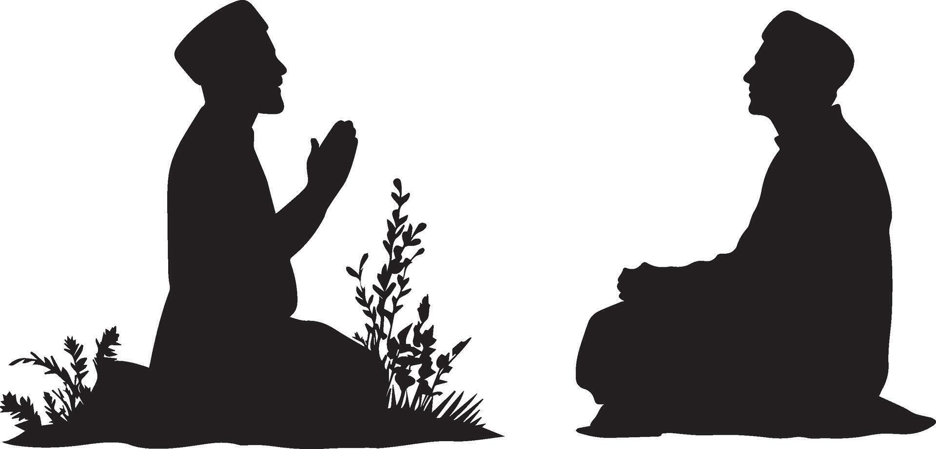 Ramzan Sharif person Pray on white background vector