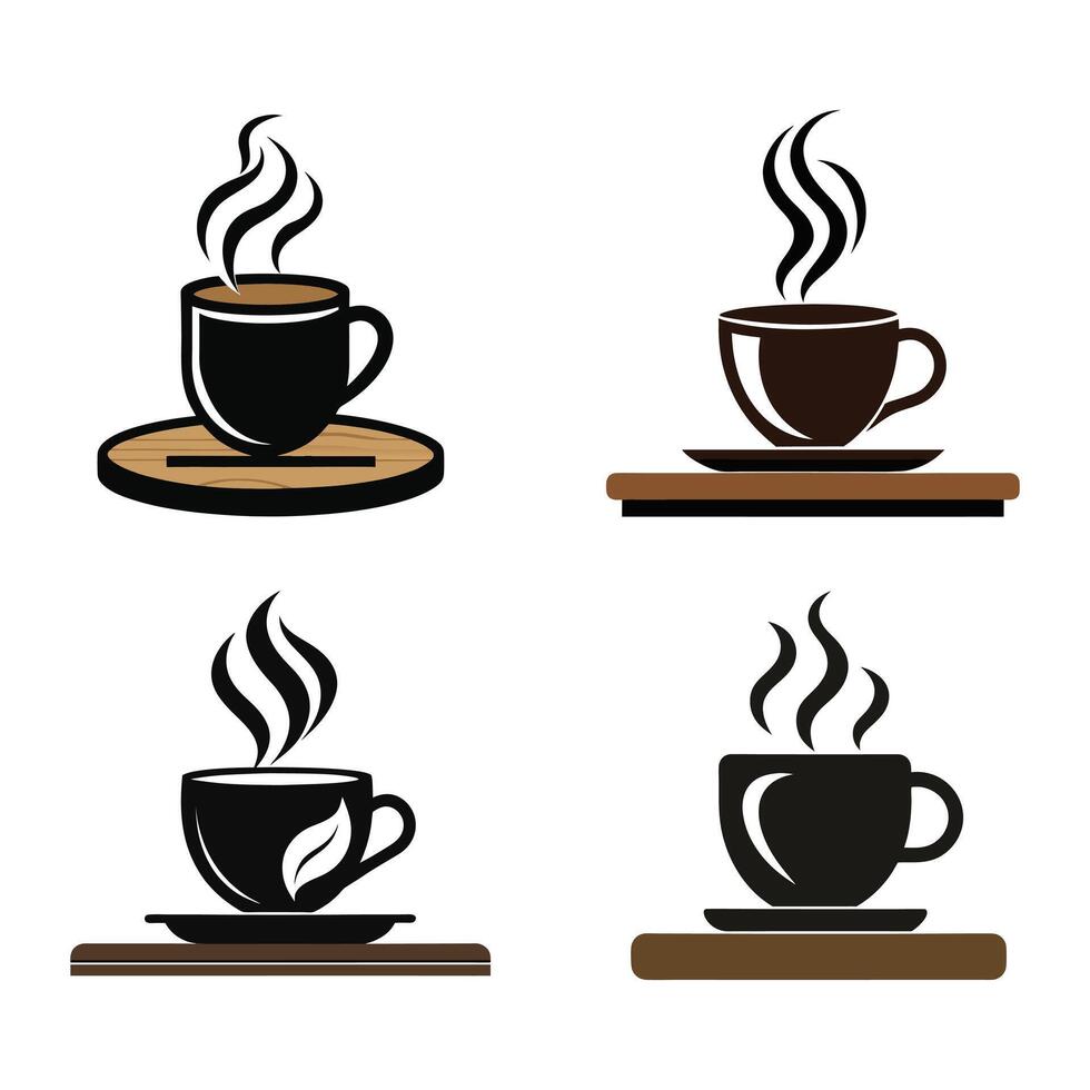Collection set cup of coffee, coffee cup icons, coffee cup illustration vector
