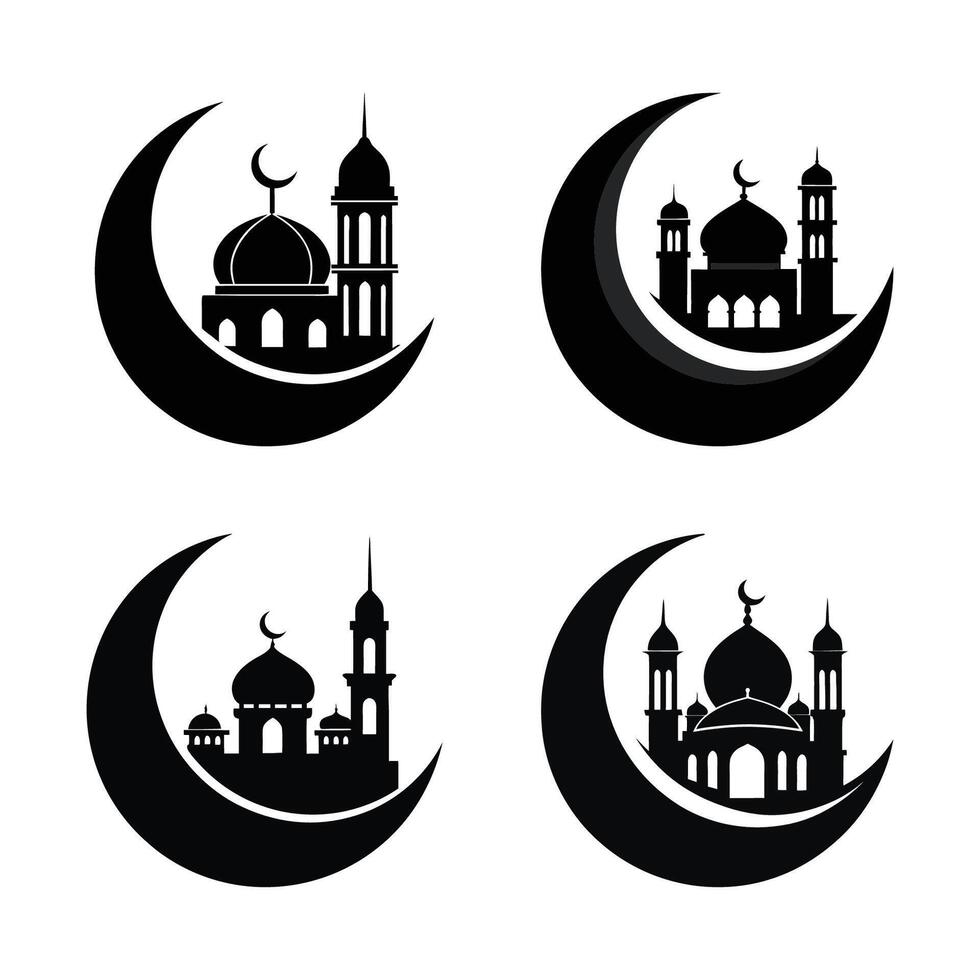 Set of mosque icons, set of mosque icons vector
